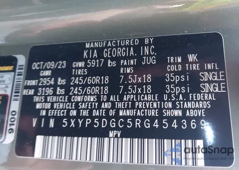 2024 Kia Telluride Sx Prestige X-Pro from USA, damaged, VIN 5XYP5DGC5RG454369